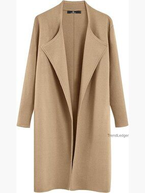 Long Cashmere Cardigan Oversized Coatigan Shawl Collar Winter Sweater